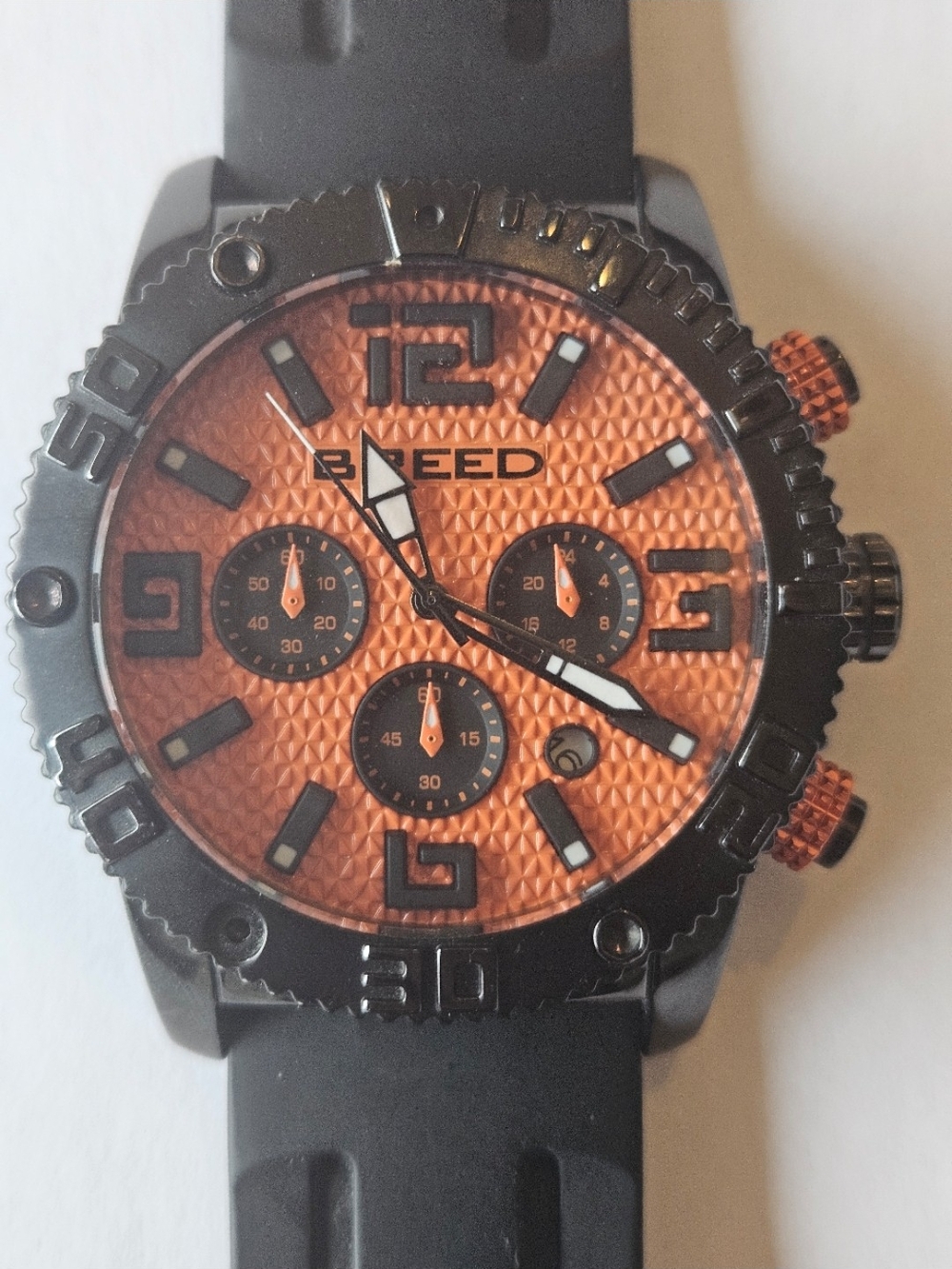 Breed Double Agent Chronograph Watch - Orange Dial (As-Is / Read Description)